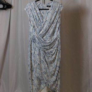 DKNY Blue Speckled Draped Dress